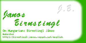 janos birnstingl business card